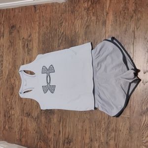 Running shorts with matching racer back top